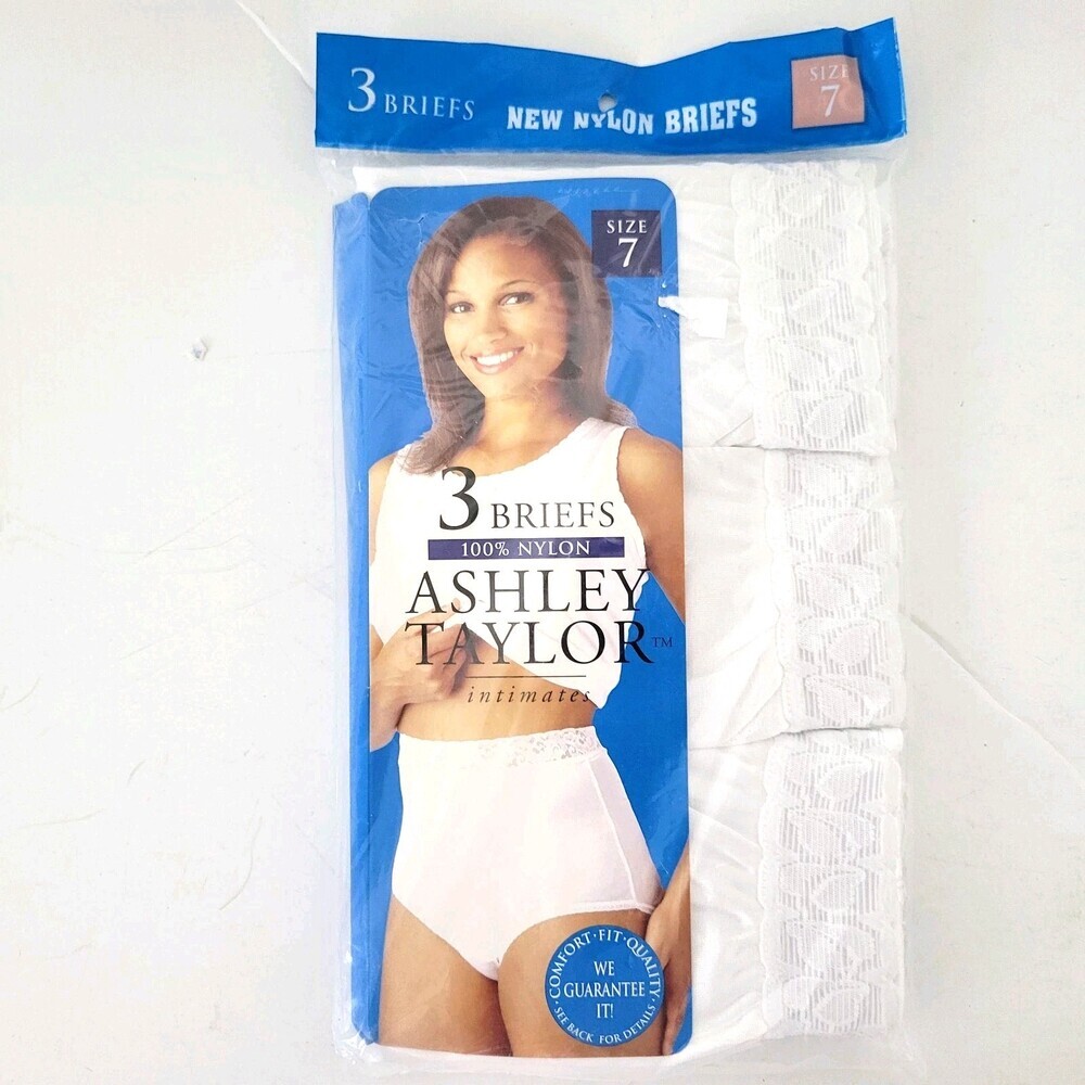Ashley Taylor Nylon Briefs Size 7 NEW OLD STOCK SEALED 3 Pack Vintage INTIMATES